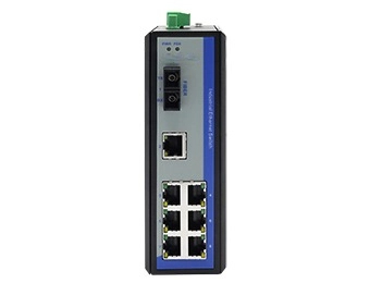 7-ports 10/100Base-T(X) Ethernet interfaces with 1-ports 100Base-FX port  DIN-Rail Unmanaged Industrial Ethernet Switch